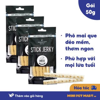 Phô Mai Que Cho Chó BOWWOW Snack Ăn Vặt Bánh Thưởng Cho Chó Hỗ Trợ Huấn Luyện Gói 50g - Mini Pet Mart