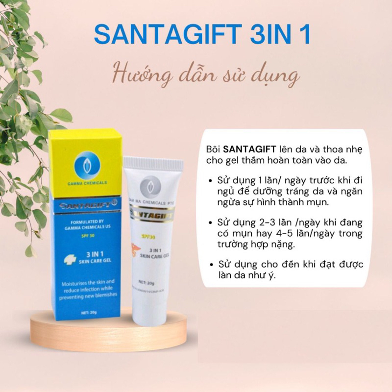 Gel hỗ trợ giảm mụn Santagift/ Ezanic/ Megaduo/ Derma Forte