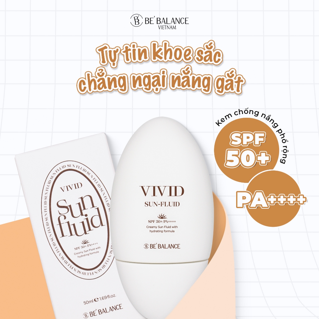 [Quà tặng] Bộ sản phẩm Bảo vệ và Nâng tone da BEBALANCE Vivid Sun Fluid 50ml và Vivid Tone Up 50ml