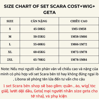 SET COST+TÓC GIẢ SCARA KÈM GETA