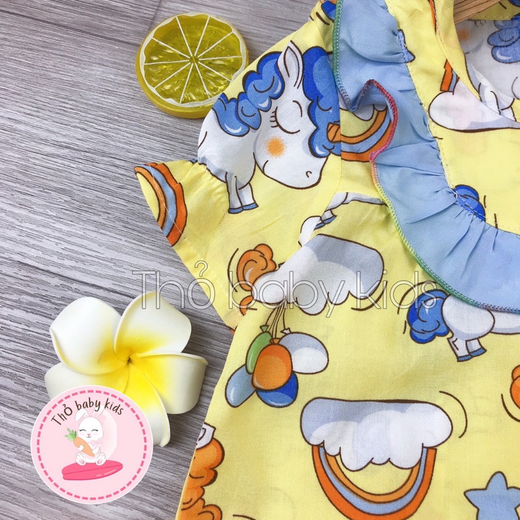 Bộ lanh tay ngắn quần dài bé gai, bộ tole dài bé gái shop thỏ baby kids