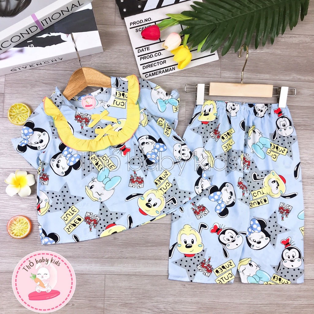 Bộ lanh tay ngắn quần dài bé gai, bộ tole dài bé gái shop thỏ baby kids