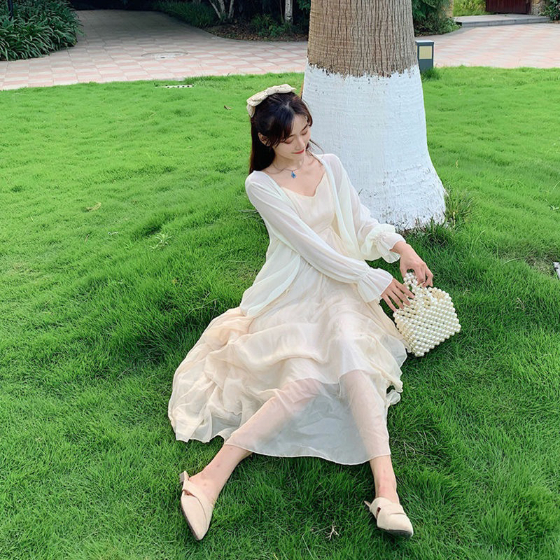 CÓ SẴN🎀Đầm maxi Đi biển ullzang voan tơ hai dây 𝐋𝐀𝐋𝐀𝐃𝐔𝐃𝐔 xoè nhiều tầng/ Váy Công Chúa Cổ Tích Nàng Thơ Chụp Ảnh Du Lịch