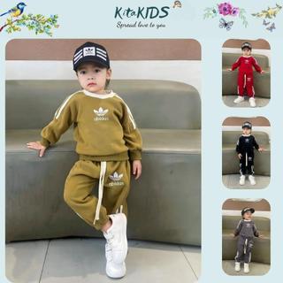 Bộ quần áo thu đông cho bé, đồ bộ chất nỉ 2 da cho bé trai bé gái từ 8-18kg