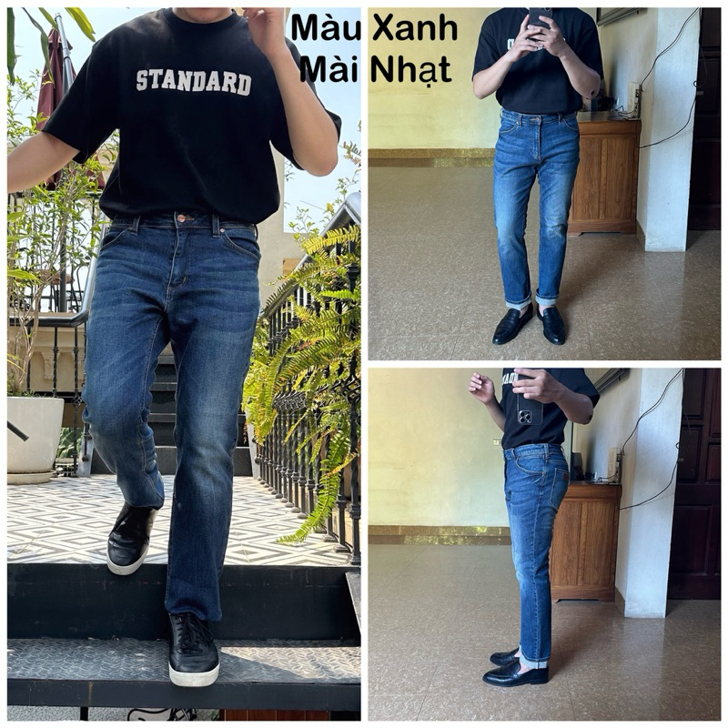 Quần Jeans Nam dáng Straight 5 màu ống đứng thoải mái Hàn Quốc , co giãn tốt, không bai xù, bên màu