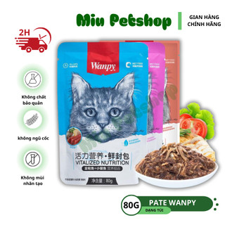 Pate cho mèo wanpy, pate wanpy cho mèo trên 3 tháng tuổi 7 vị siêu ngon - túi 80gr