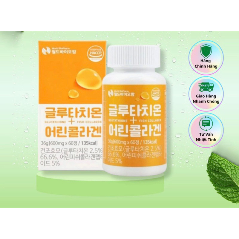 Viên Uống Trắng Da Cao Cấp Gluthathion Collagen Chính Hãng