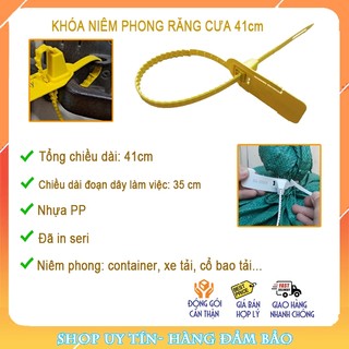 Gói 50 Cái Dây Niêm Phong Nhựa Răng Cưa 41cm, in số seri, kẹp chì cổ bao, xe tải, container, niêm phong tạm