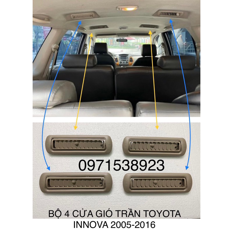 BỘ 4 CỬA GIÓ TRẦN TOYOTA INNOVA 2005-2016 CAO CẤP 4 cái dùng chung giống nhau. giá 1 cái