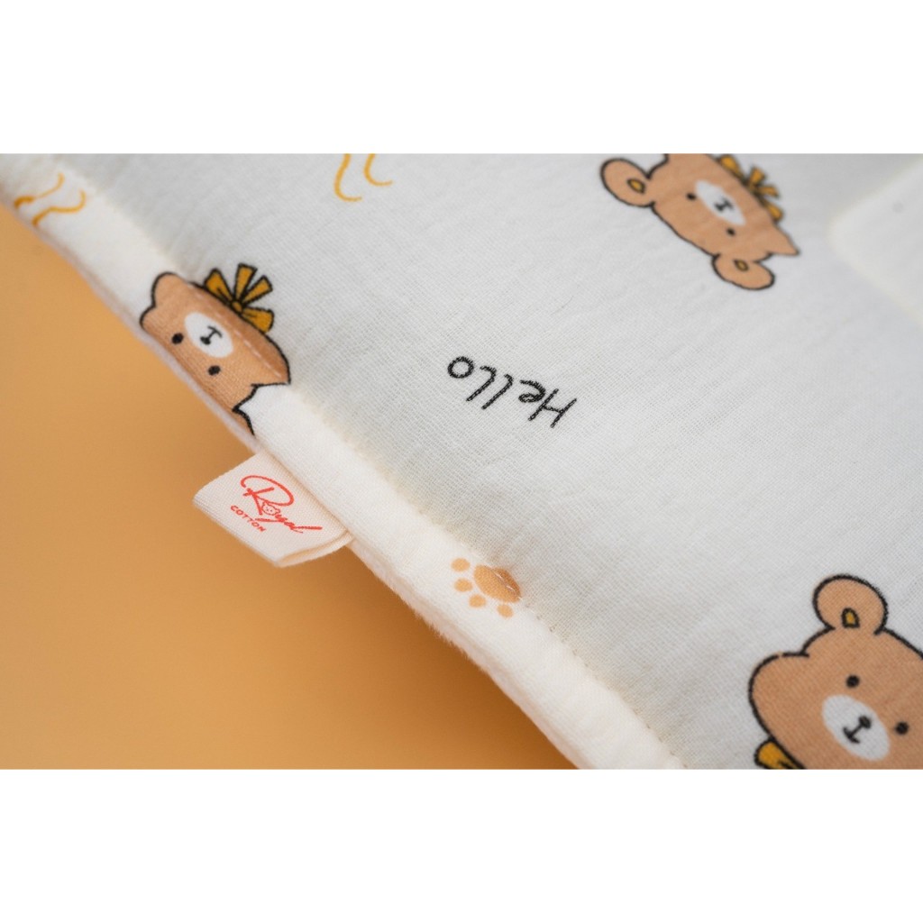 Gối lõm xô cao cấp Muslin cho bé sơ sinh chống bẹp đầu