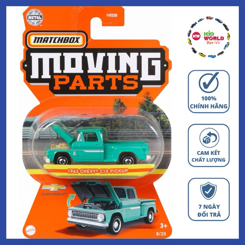 Xe mô hình Matchbox Moving Parts Series Bán tải 1963 Chevy C10 Pickup GWB50.