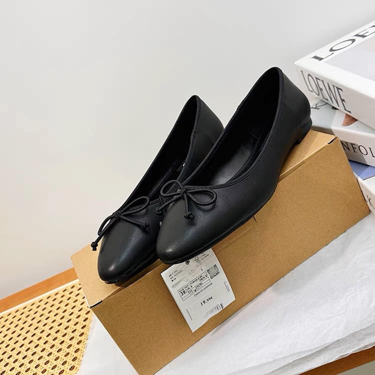 Giày bệt nơ đen MNG FULLBOX-ORD