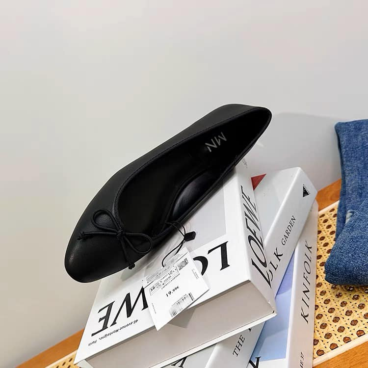 Giày bệt nơ đen MNG FULLBOX-ORD