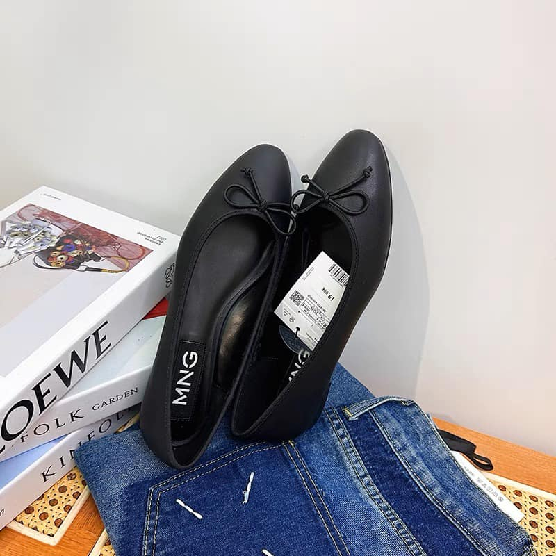 Giày bệt nơ đen MNG FULLBOX-ORD