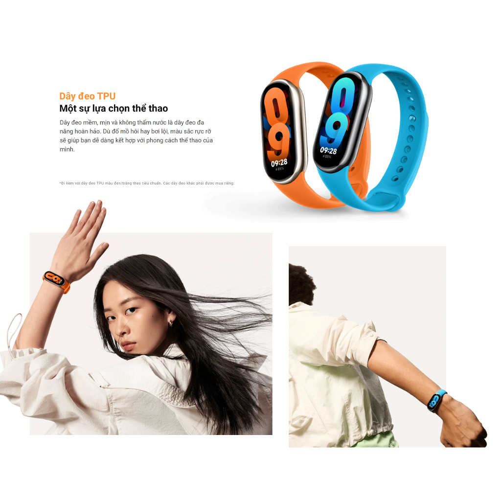 Miband 8 - Vòng đeo tay thông minh Xiaomi Smart Band 8 Bản Quốc Tế Tiếng Việt - Hàng chính hãng