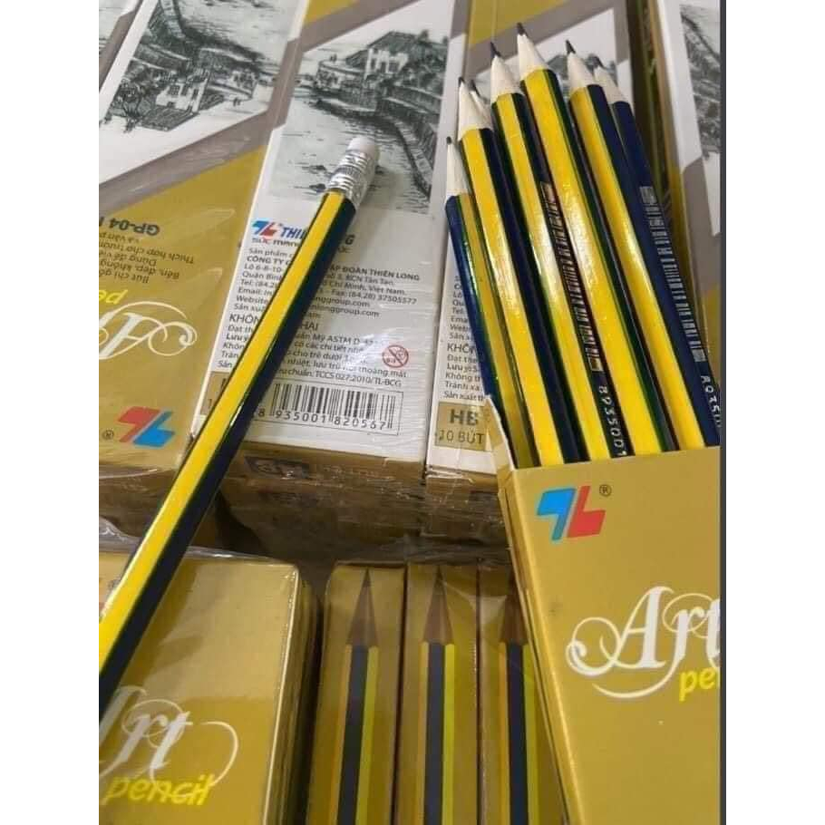 HỘP 10 BÚT CHÌ 2B GỖ SIÊU NÉT CHO BÉ