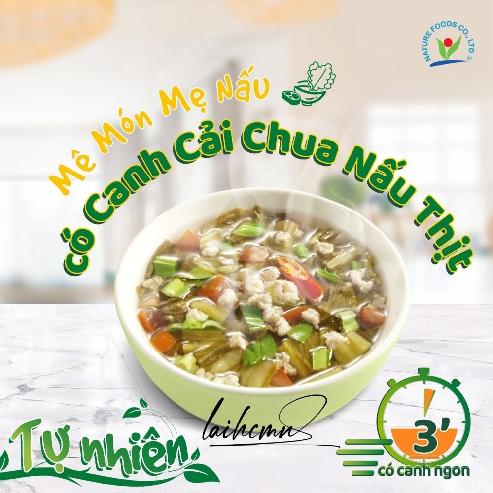 Canh Cải Chua Nấu Thịt I-Soup 78g  Viên Sấy Thăng Hoa Canh Lười Tiết Kiệm Thời Gian Ngon Như Mẹ Nấu