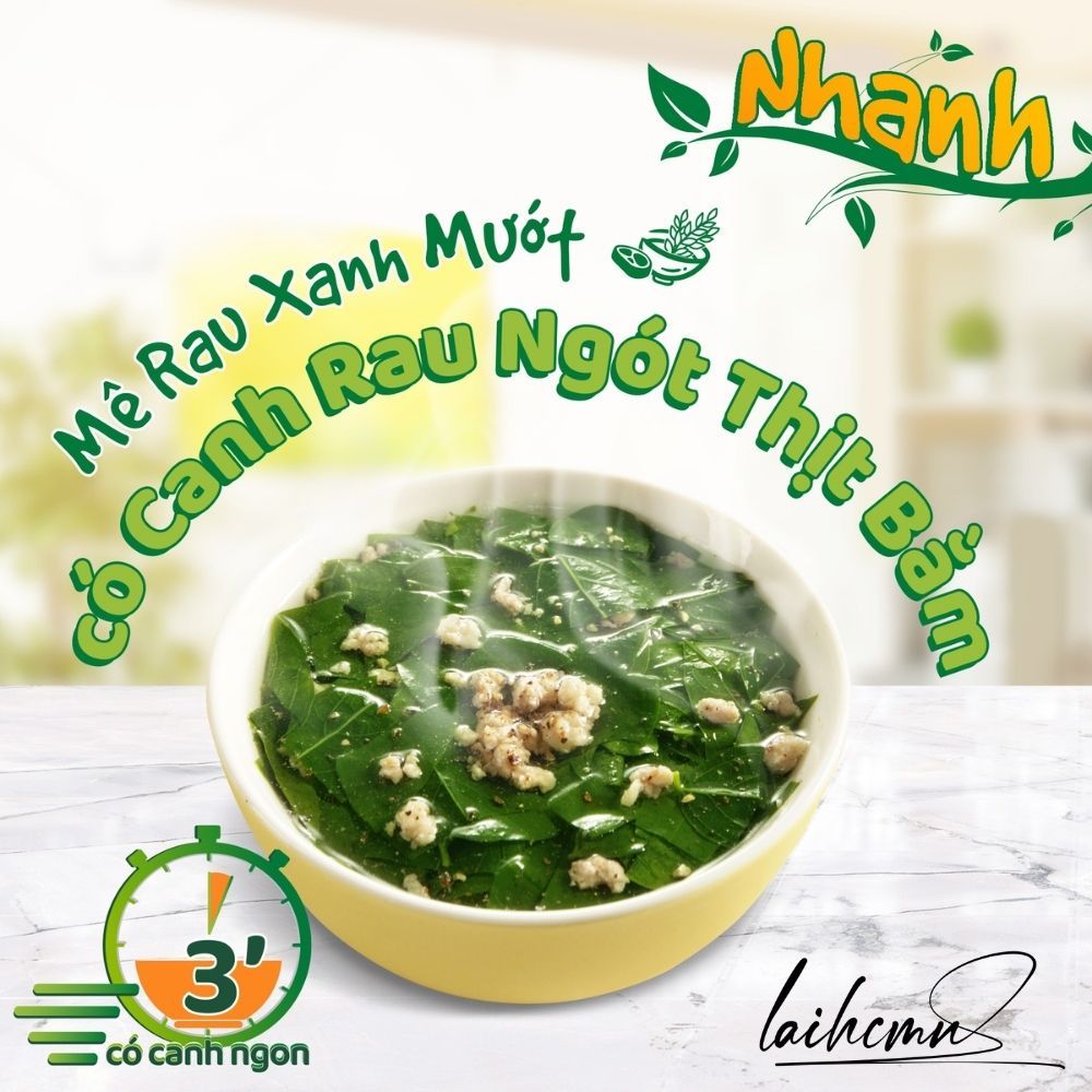 Canh Rau Ngót Thịt Bằm Ăn Liền I-Soup 54g  Viên Sấy Thăng Hoa Canh Lười Tiết Kiệm Thời Gian Ngon Như Mẹ Nấu