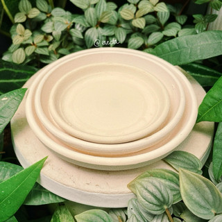 Dĩa lót chậu đất nung trắng - Dĩa lót màu trắng đất nung