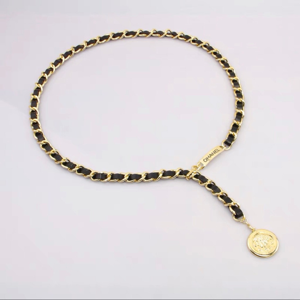 Đai váy áo xích vàng OHANEL sang chảnh - Dây xích eo thắt váy áo nữ kim loại vàng hàng cao cấp loại 1