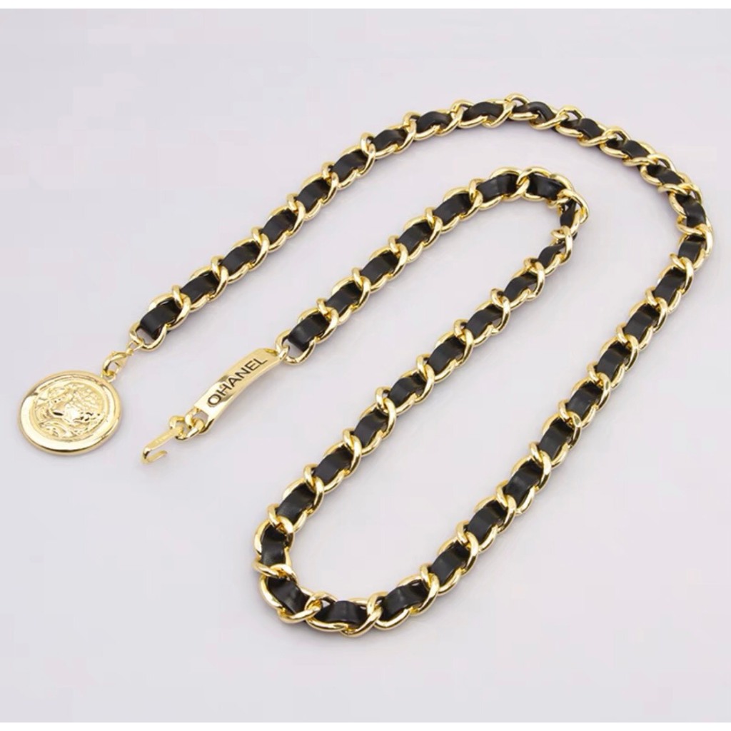 Đai váy áo xích vàng OHANEL sang chảnh - Dây xích eo thắt váy áo nữ kim loại vàng hàng cao cấp loại 1