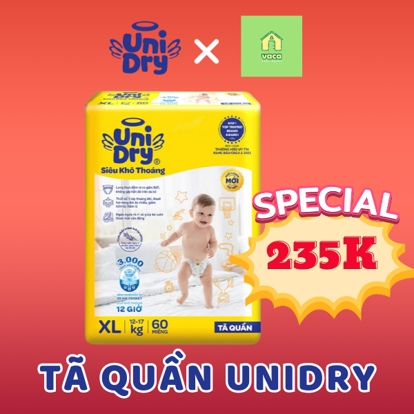 Mẫu mới Tã bỉm quần UniDry đủ size M76 L68 XL60 XXL54