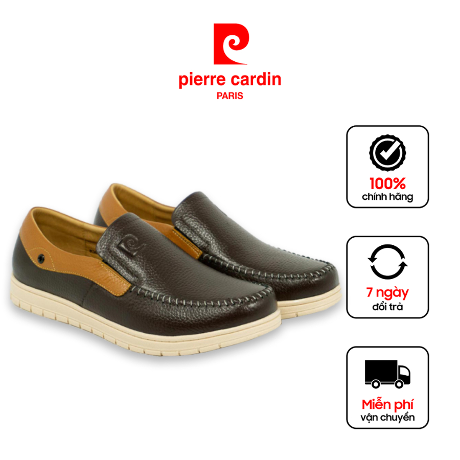 Giày lười nam, giày mọi da bò cao cấp Pierre Cardin, thoải mái, dễ phối đồ  - PCMFWL 506
