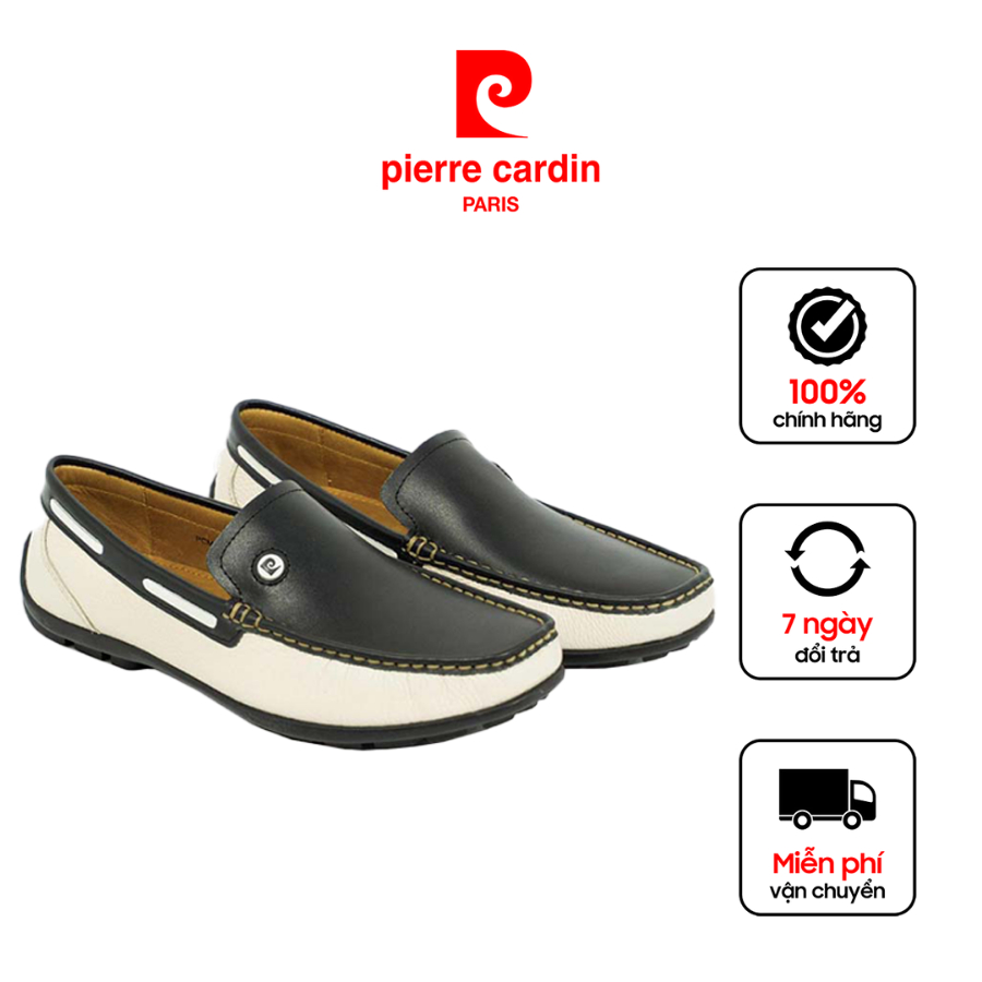 Giày lười nam Pierre Cardin da bò thật cao cấp, đế cao su chống trượt, năng động - 510