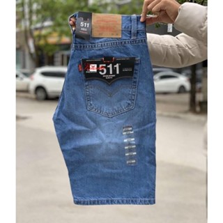 quần short jean nam với 4 màu xanh rêu xanh đậm xanh sáng xanh trung ống rộng dài qua gối