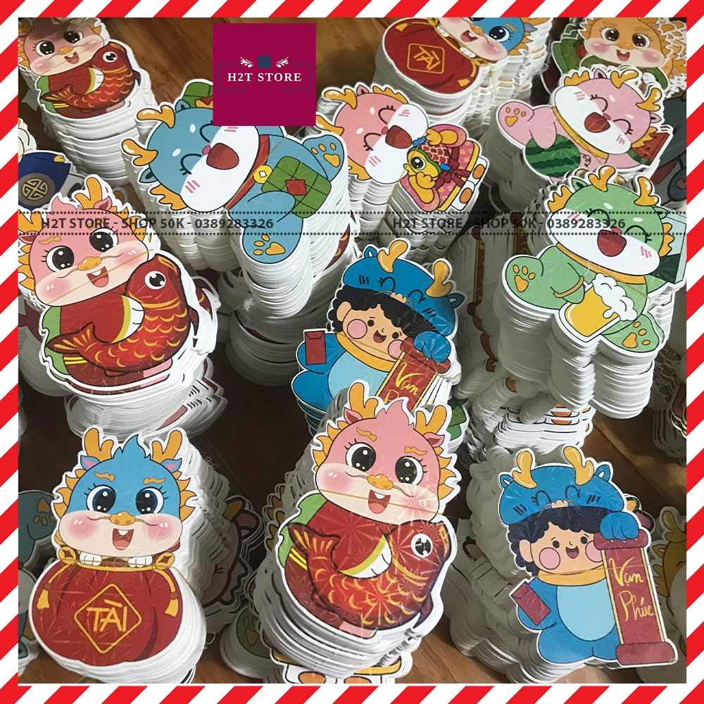 Bao lì xì chibi 2024 dễ thương , lì xì tết Giáp Thìn hoạt hình rồng con cute dễ thương thần tài kích thước 10x13 cm