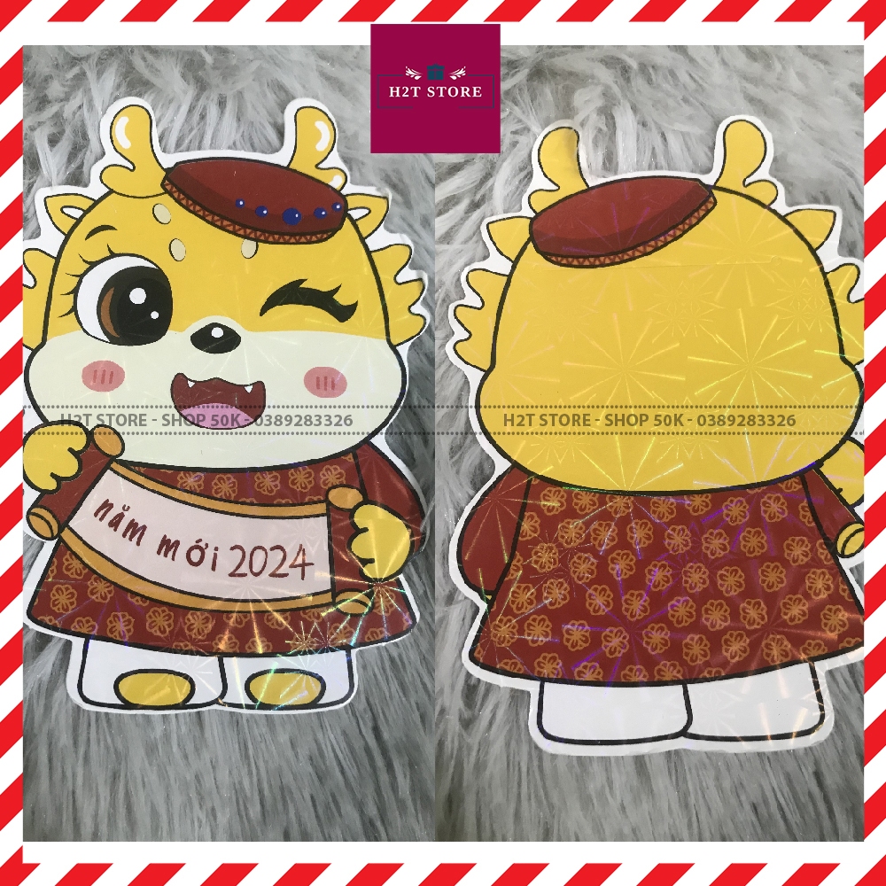 Bao lì xì chibi 2024 dễ thương , lì xì tết Giáp Thìn hoạt hình rồng con cute dễ thương thần tài kích thước 10x13 cm
