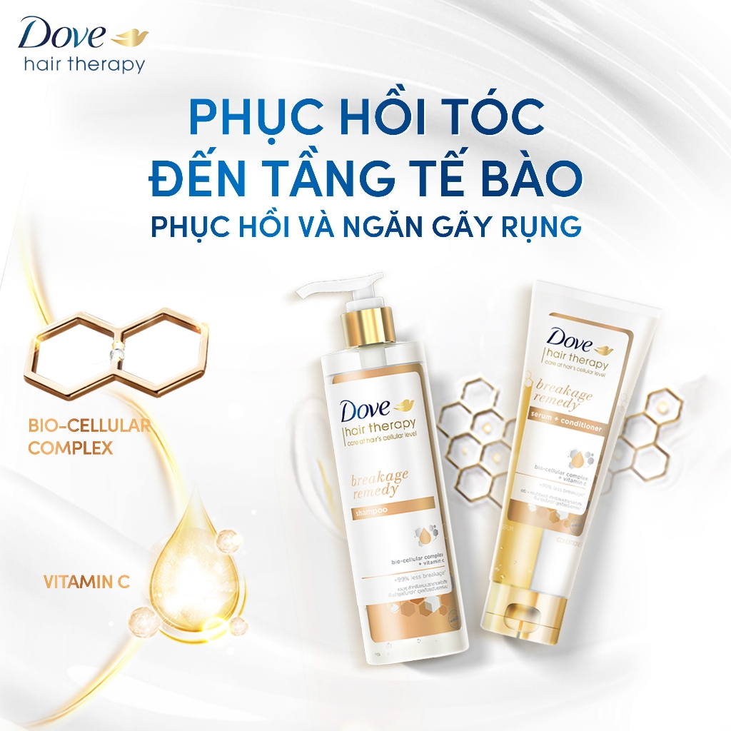 Dầu gội/Kem xả Serum Dove Hair Therapy Ngăn gãy rụng và Ngăn lão hóa 380ML/230ML