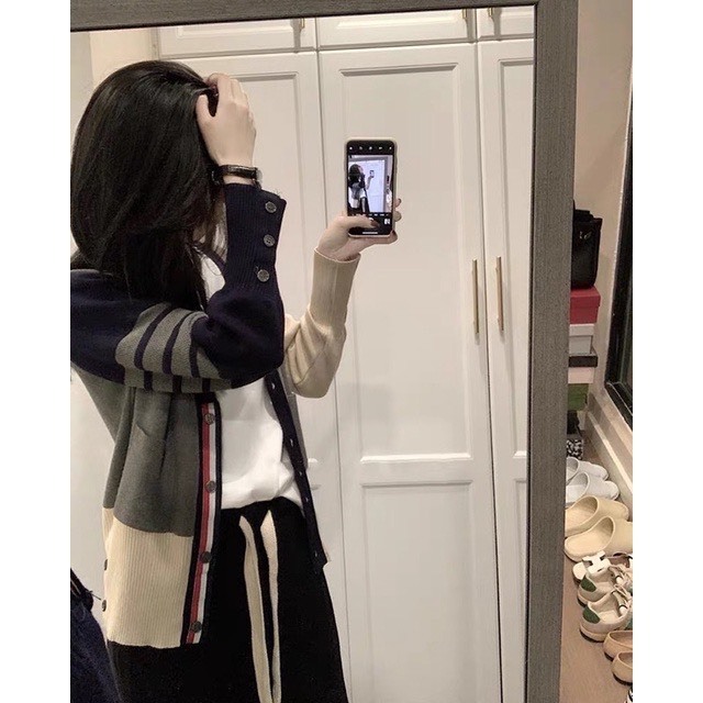 Áo Khoác Cardigan Thom Xám Be Chất Len Dệt Kim Cao Cấp Hàng Quảng Châu Loại 1 Có Sẵn