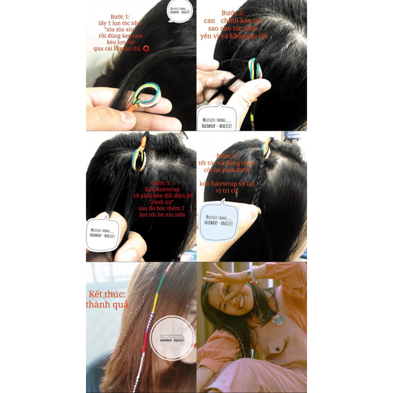 Hairwrap đeo tóc sắc màu boho x vintage style 1 sợi