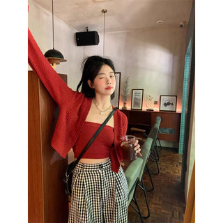 Sét áo len đỏ + quần caro