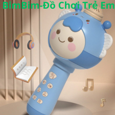 Micro cho bé hát karaoke kết nối Bluetooth, Mic cho be, phát nhạc, có đèn, thay đổi giọng nói, tích hợp loa không dây