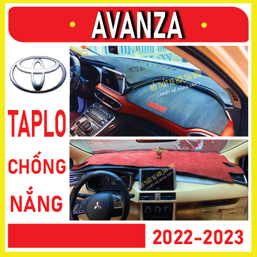 Thảm taplo xe Toyota Avanza 2022 2023, thảm taplo che nắng da carbon, da vân gỗ, nhung cừu