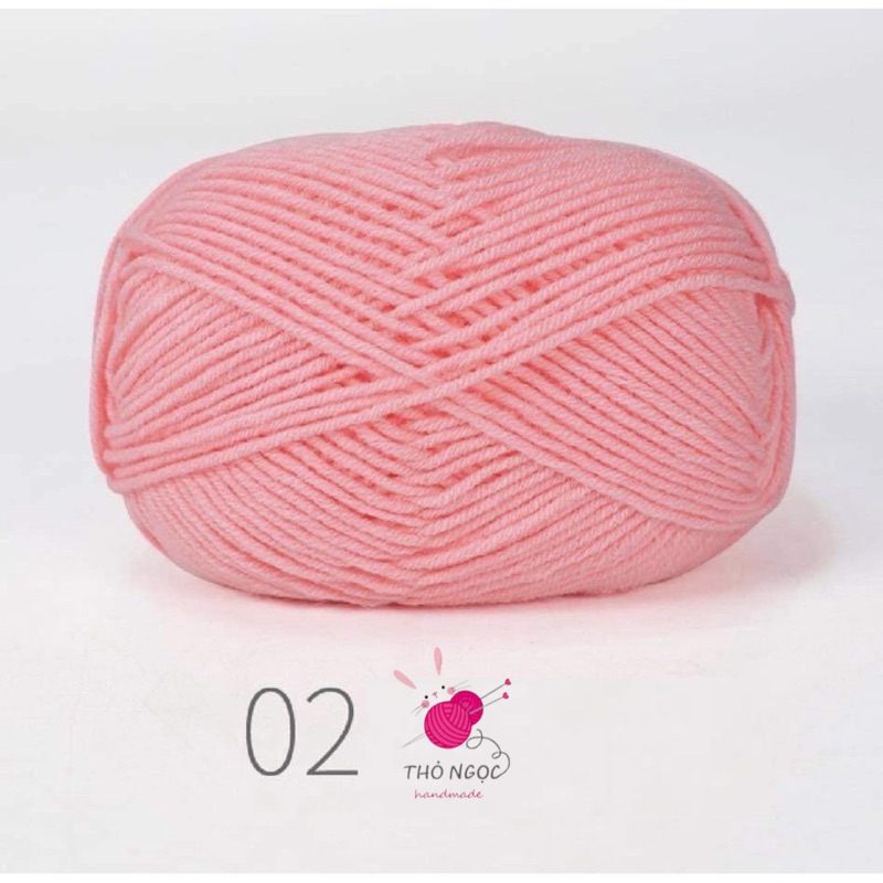 Bảng màu 1 len sợi milk cotton mác đen 50g