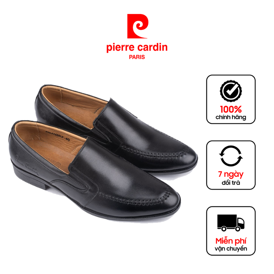 Giày tây nam Pierre Cardin không dây, chất liệu da bò thật cao cấp - PCMFWLF 745