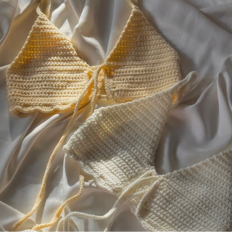 Áo len thắt ngực Lovely Crop - Áo móc len