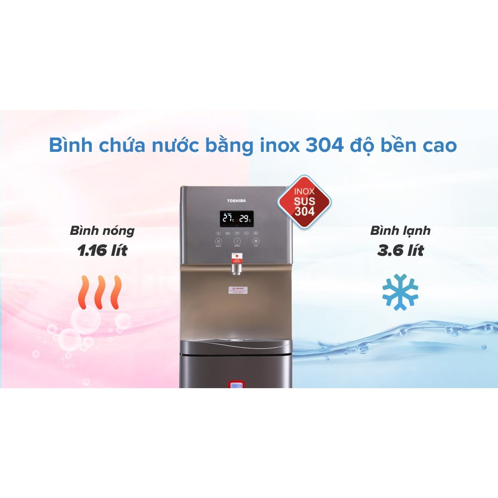Cây nước nóng lạnh Toshiba RWF-W1830UVBV&RWF-W1830BV bình âm tủ, khóa trẻ em, chính hãng, bảo hành 12tháng tại nhà