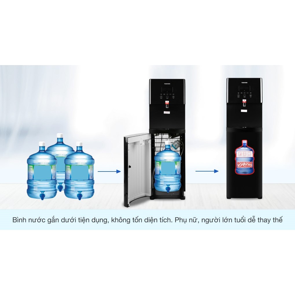 Cây nước nóng lạnh Toshiba RWF-W1830UVBV&RWF-W1830BV bình âm tủ, khóa trẻ em, chính hãng, bảo hành 12tháng tại nhà