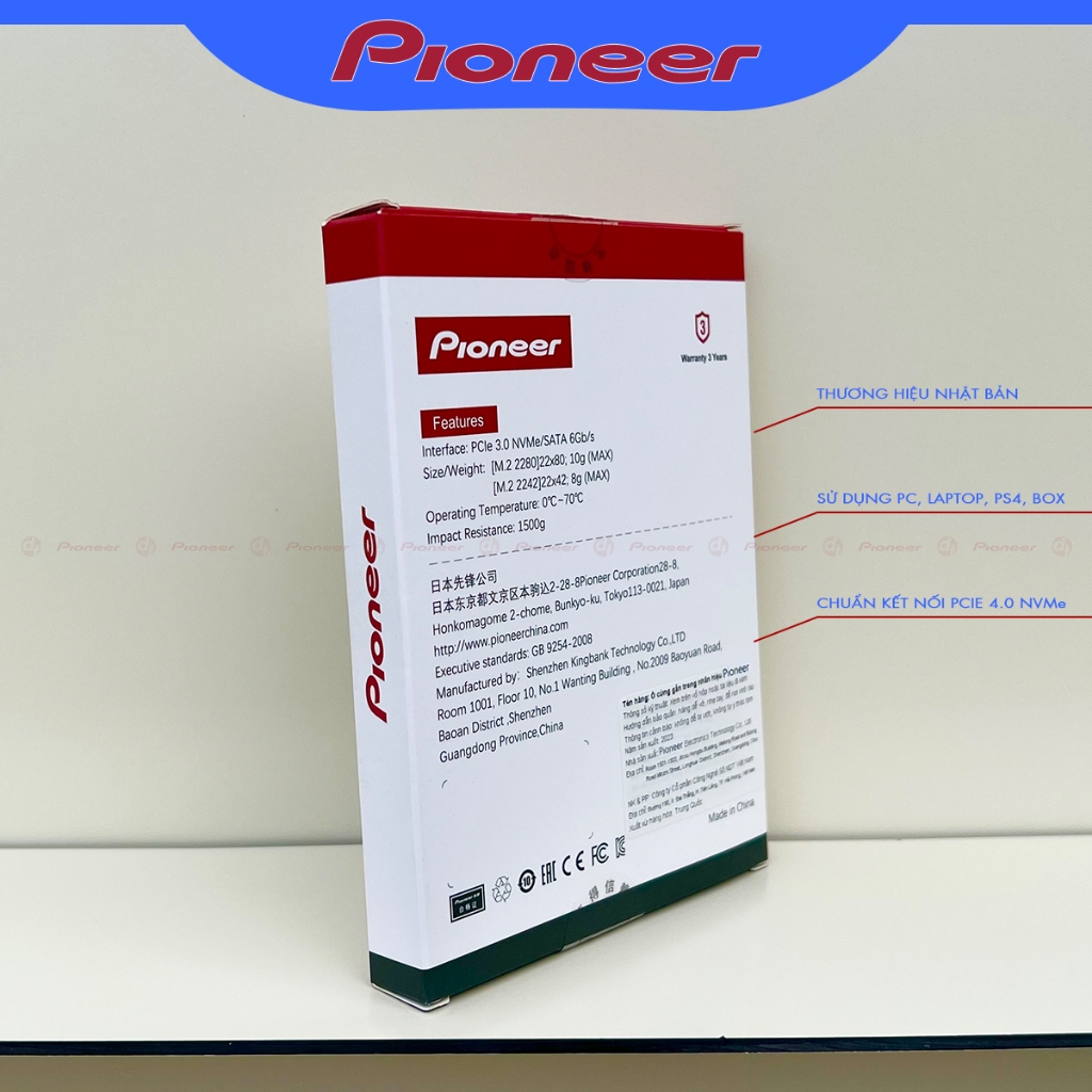 Ổ cứng SSD Pioneer M.2 PCIe 3.0 NVMe Gen3x4 - Hàng Chính Hãng