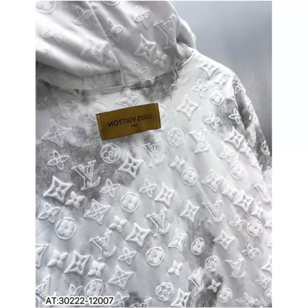 🔥Hot🔥Áo hoodie LV dập nổi nam nữ có khóa hàng xuất khẩu,Áo hoodie in nổi luis vuiton chính hãng cao cấp