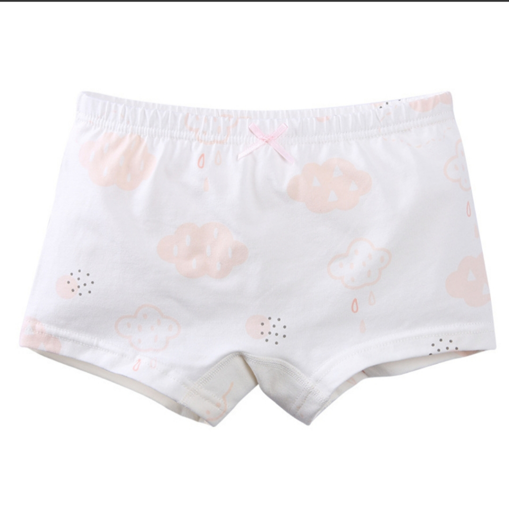 CHIP ĐÙI BÉ GÁI SÉT 4 QUẦN LÓT COTTON KHÁNG KHUẨN NỮ SINH 9-45KG