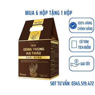 Trà Đông Trùng Hạ Thảo Thái Minh - Hỗ trợ tăng cường sức khoẻ, giảm mệt mỏi - Hộp 20 gói trà túi lọc