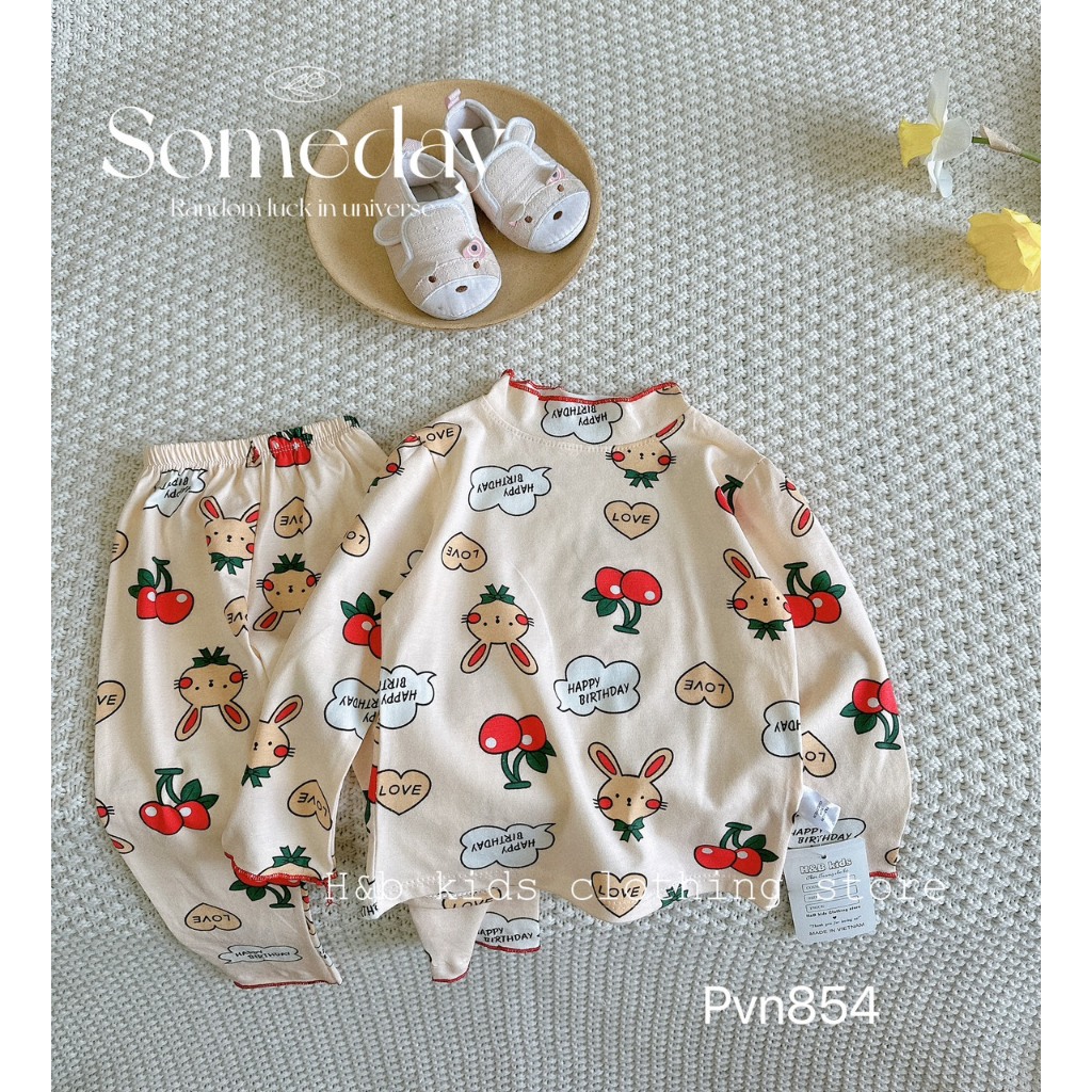 Bộ cotton zip hàn cao cấp bé gái