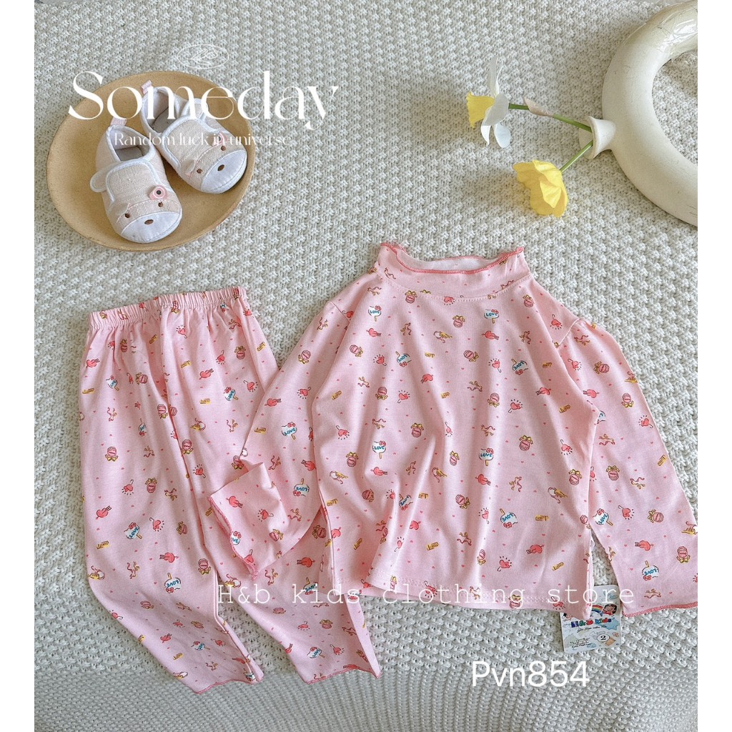 Bộ cotton zip hàn cao cấp bé gái