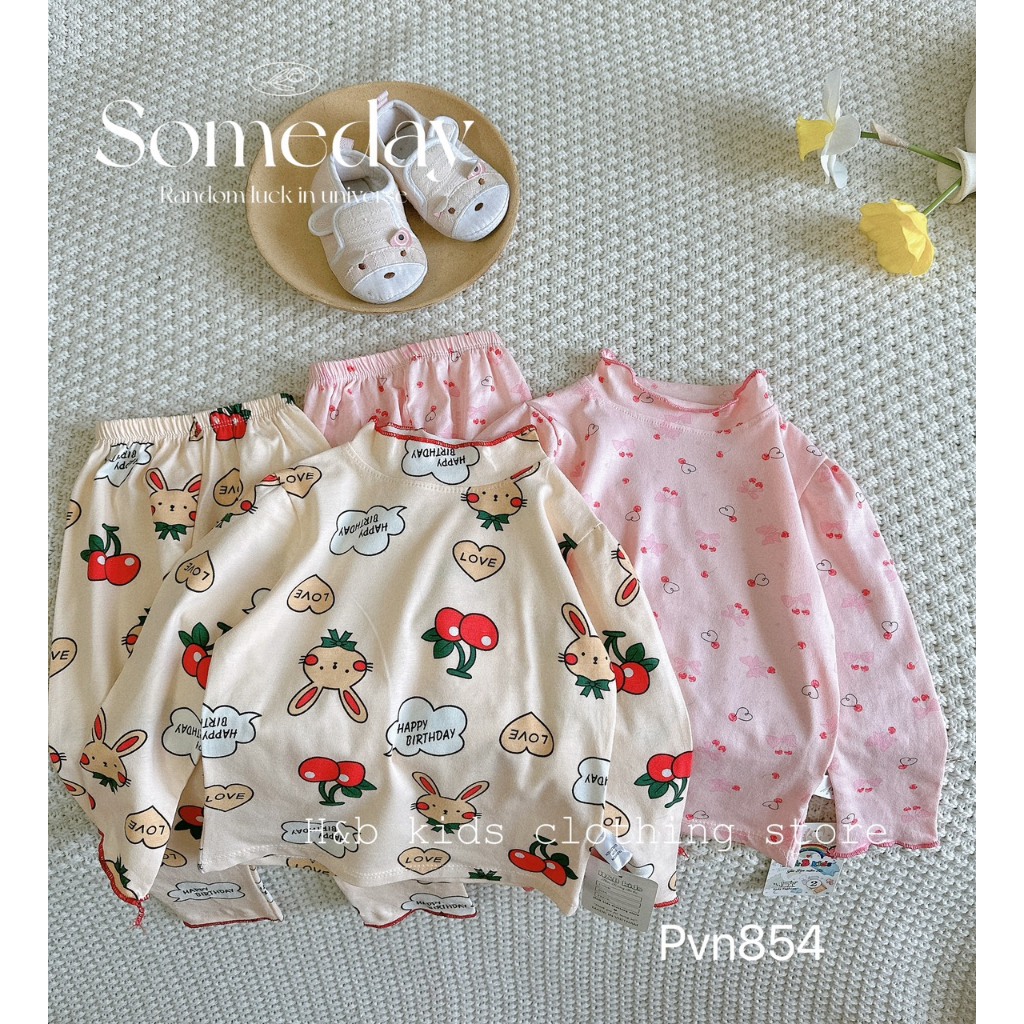 Bộ cotton zip hàn cao cấp bé gái