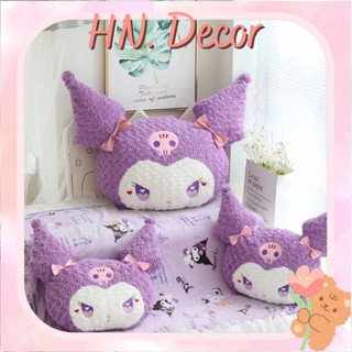 Gấu kurumi tím kèm chăn họa tiết dễ thương, nhỏ gọn thích hợp dùng cho văn phòng, mang đi học.